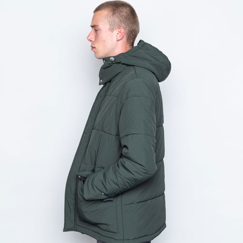 folk wadded hooded jacket