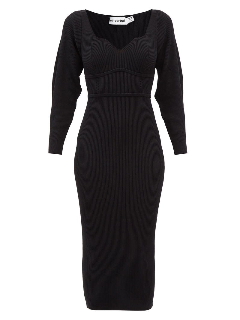 strapless open back dress L.NY Plus Size Sweetheart Neck Long Sleeve Ribbed Dress main image 0
