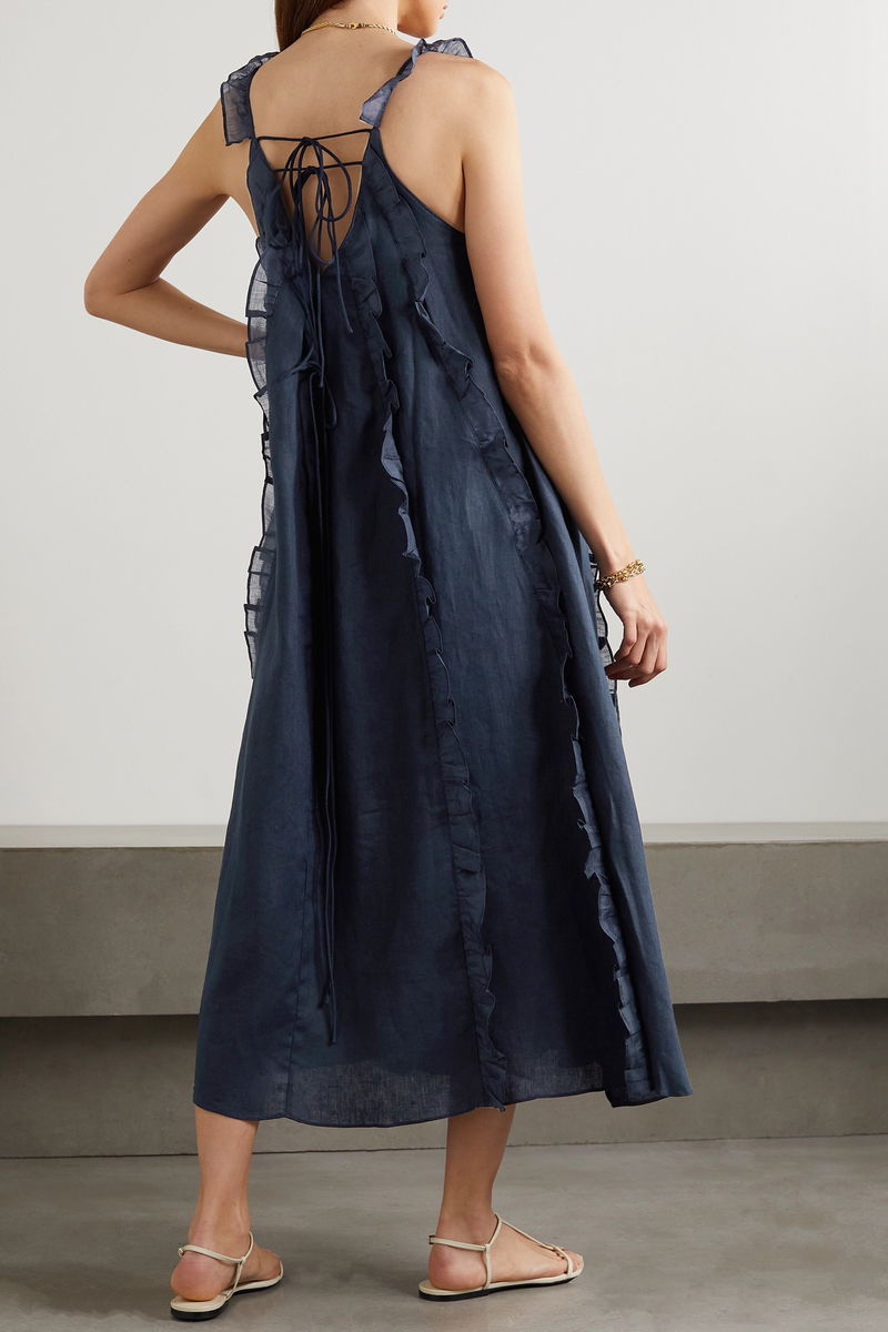 chinese dress ladies Joslin Danielle Linen Midi Dress in Cherry  Coco & Lola