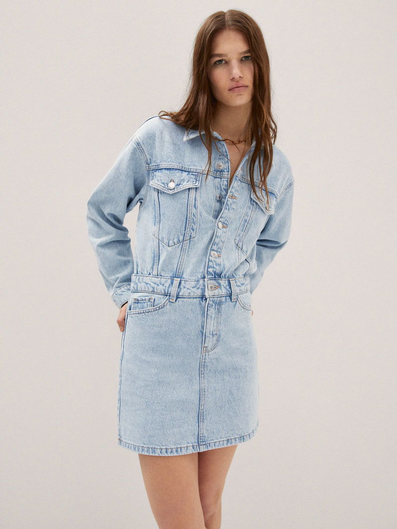 MANGO Lily Denim Mini Dress