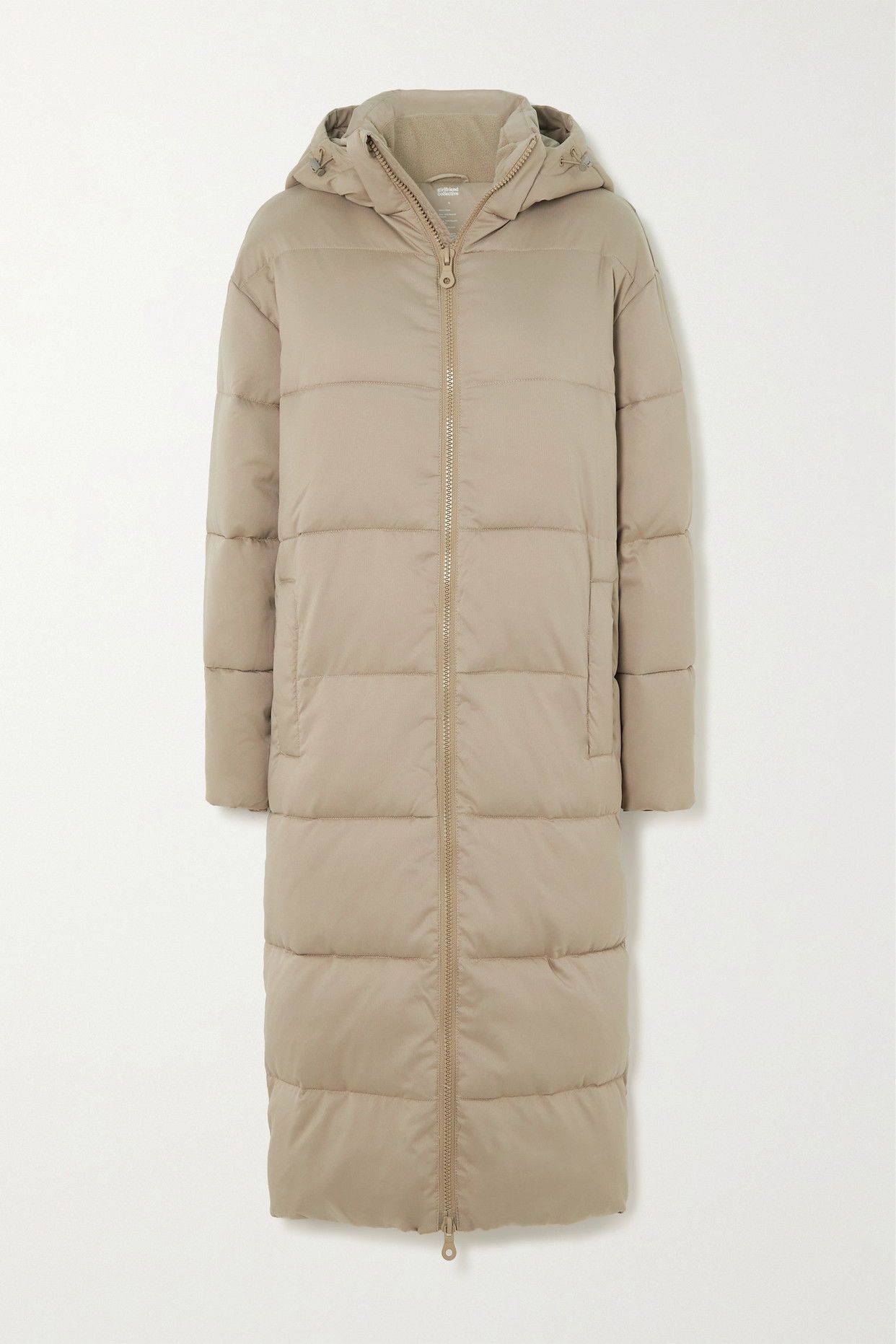 GIRLFRIEND COLLECTIVE Hooded Padded Recycled Shell Puffer Coat