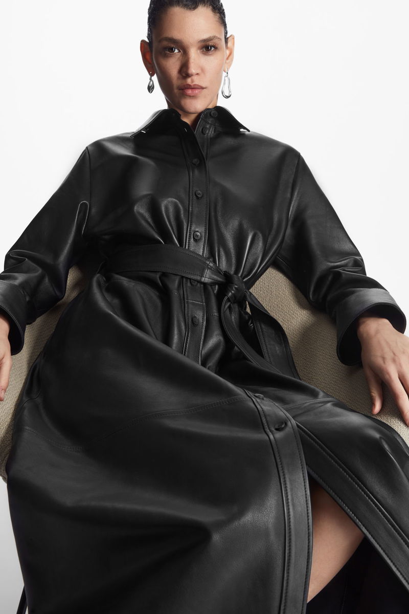 cos leather shirt dress COS Leather Shirt Dress