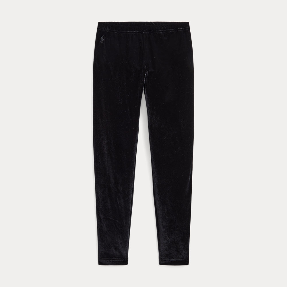 RALPH LAUREN Brushed Velour Legging in Black | Endource