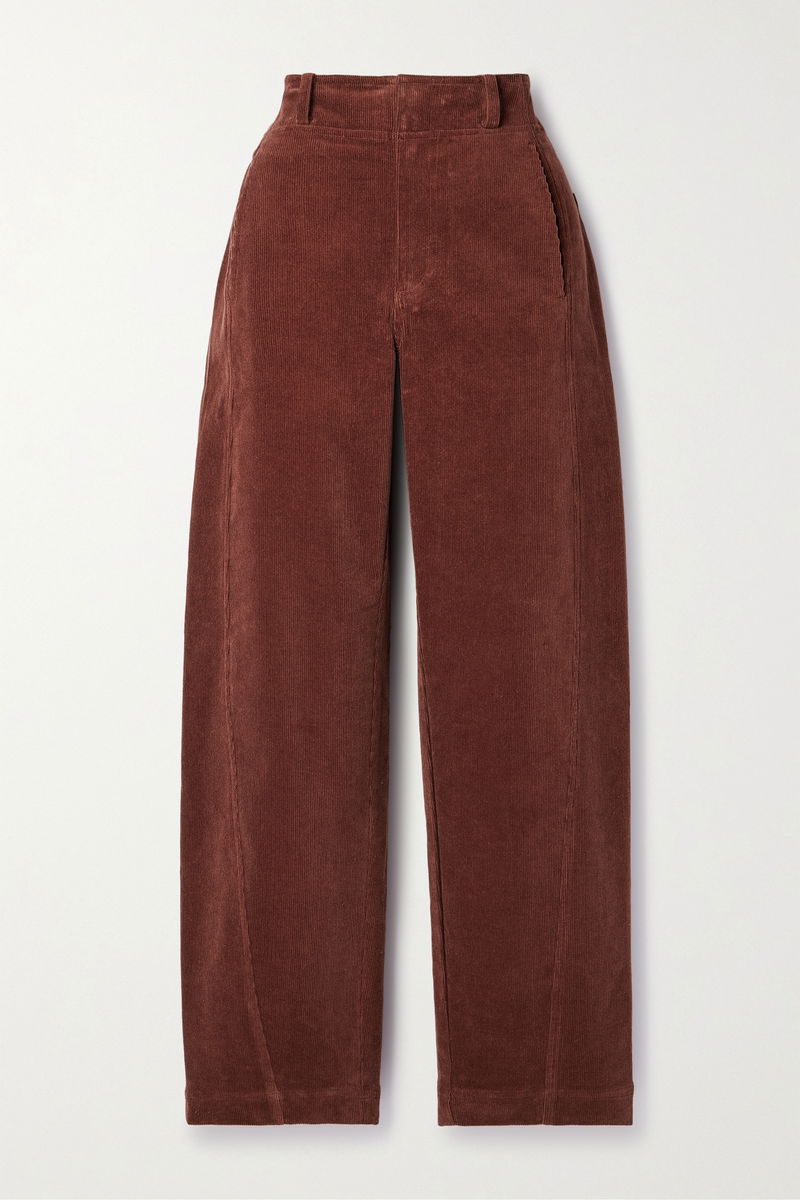 BRUNELLO CUCINELLI Cropped pleated stretch-cotton tapered pants