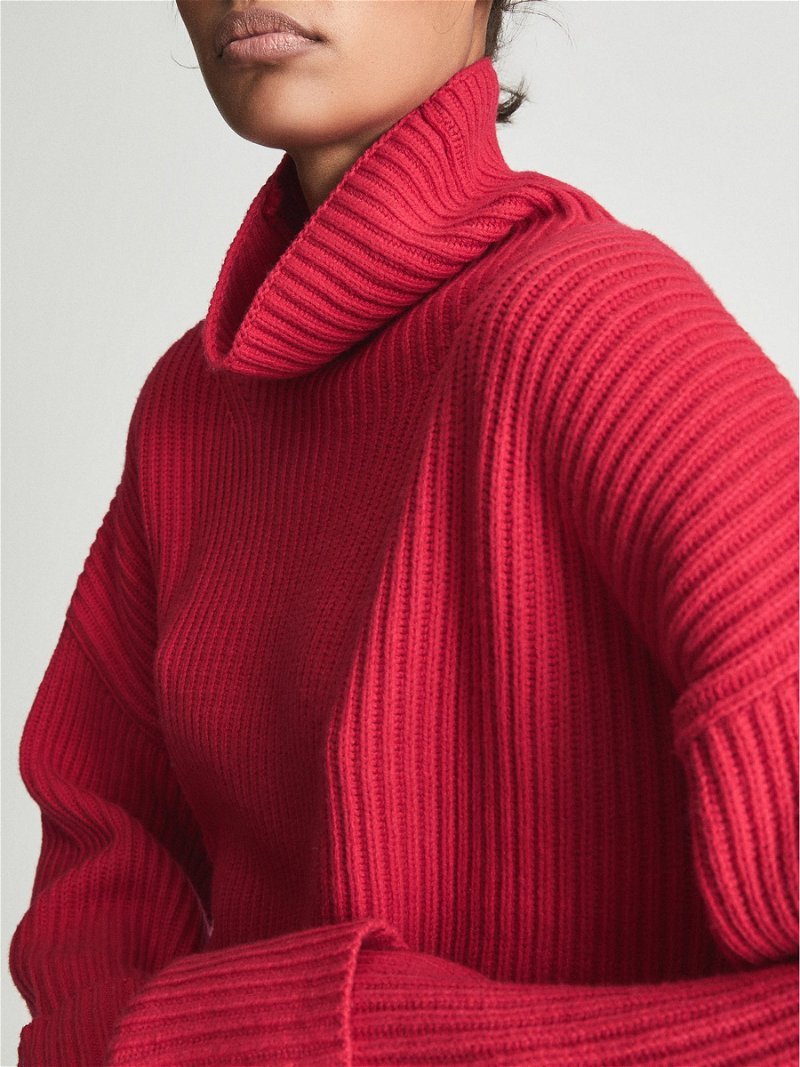 J. Jill Womens Pullover Sweater Knitted Mock Neck Long Sleeves Red Siz –  Goodfair
