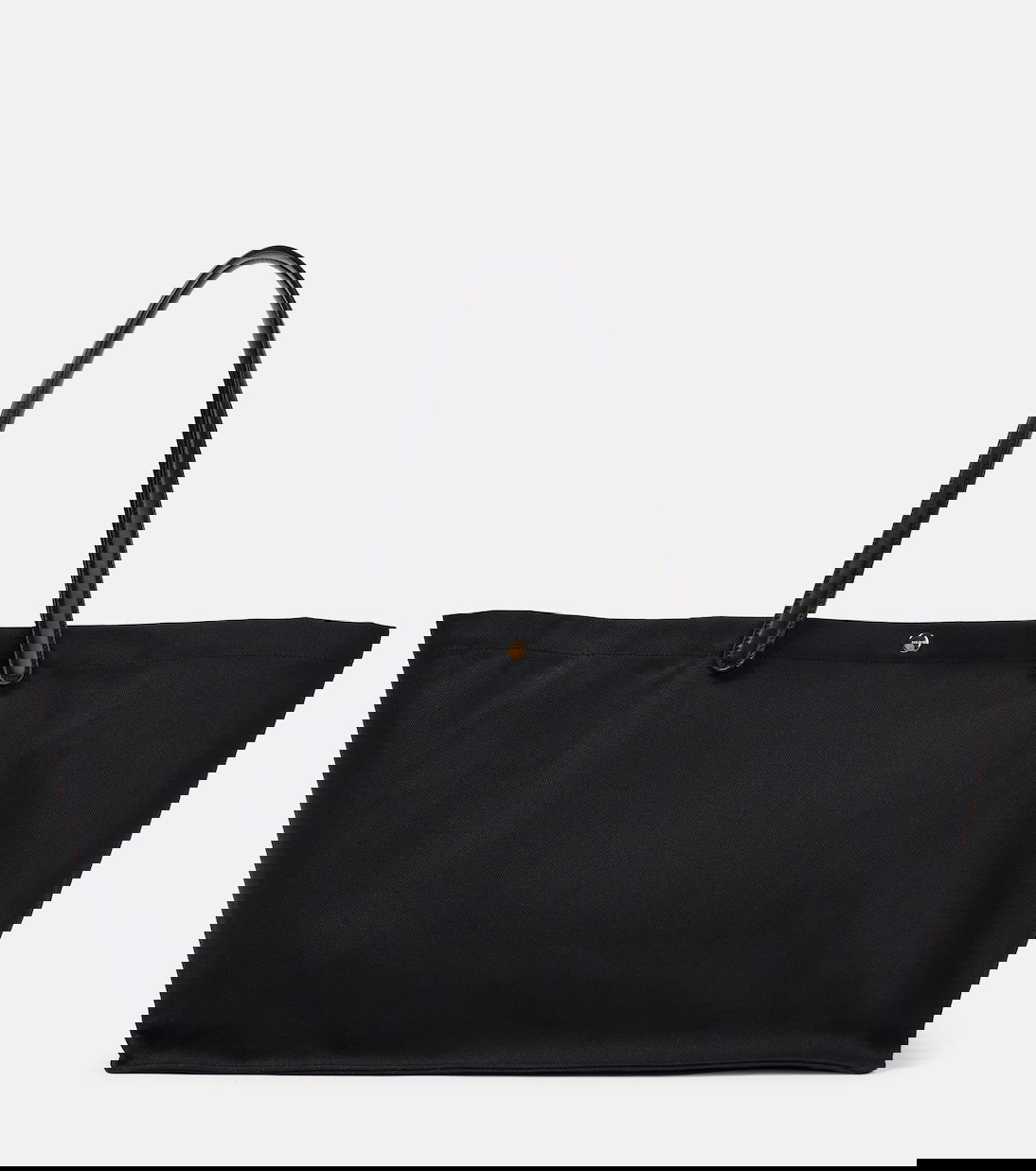 THE ROW Idaho XL LeatherTrimmed Twill Tote Bag in Black endource