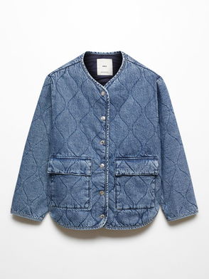 collarless denim jacket h&m