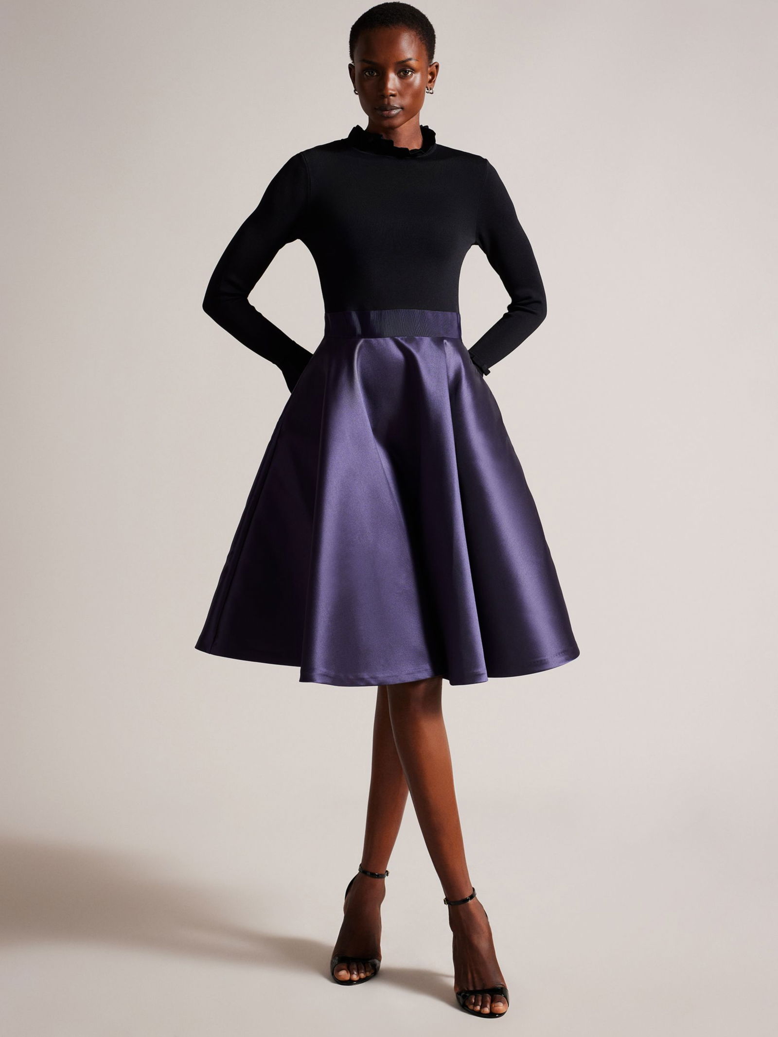 knitted dress boden Holly Knitted Shift Dress-Navy main image 1