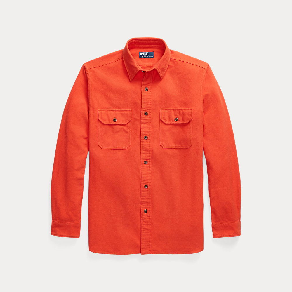 POLO RALPH LAUREN Classic Fit Chamois Workshirt in Orange Endource