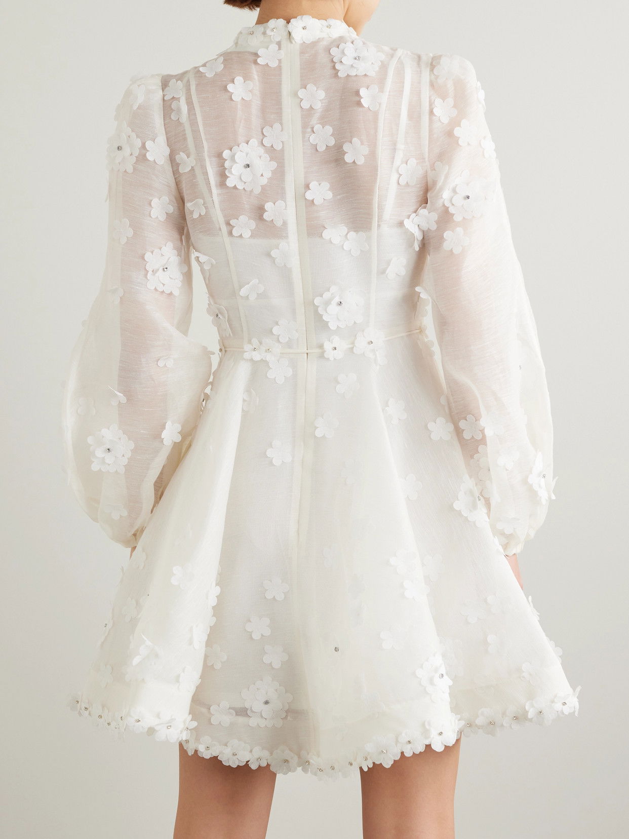 ZIMMERMANN Matchmaker Liftoff Embellished Appliqud Mini Dress | endource