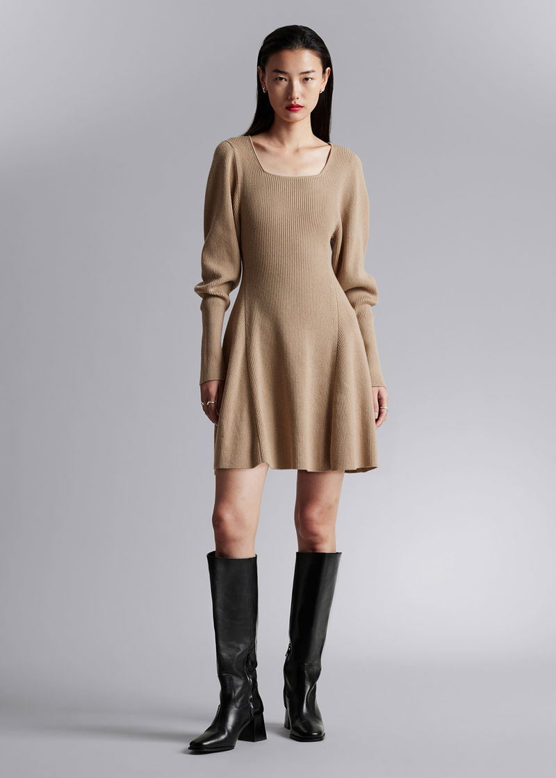 knit dress plus Plus Size Striped Long Fitted Knit Sweater Dress for Women