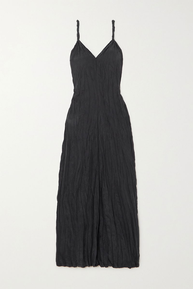 chinese dress ladies Twist-Strap Crinked Silk Dress – La Garçonne main image 0
