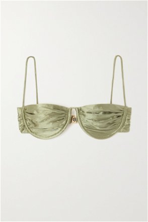 Isa Boulder Gold Balconette Metallic Bikini Top - Women's -  Polyester/nylon/spandex/elastane in Natural