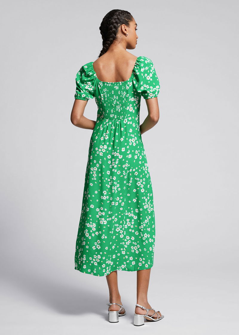 & OTHER STORIES Flowy Puff Sleeve Midi Dress | endource