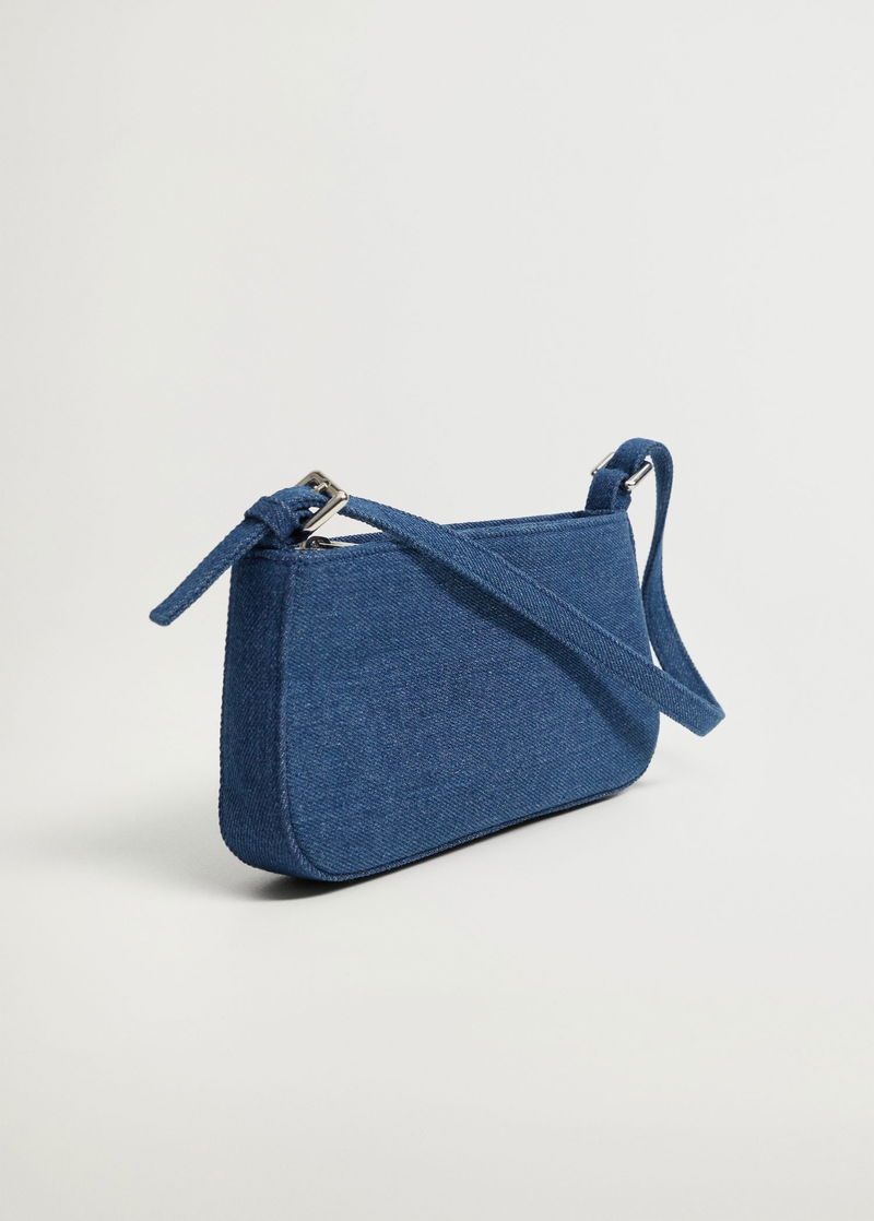 Mango denim shoulder bag in blue