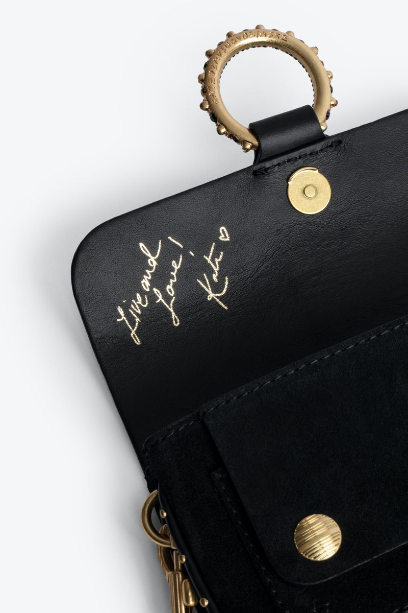 ZADIG & VOLTAIRE Kate Suede Wallet Bag in Black Endource