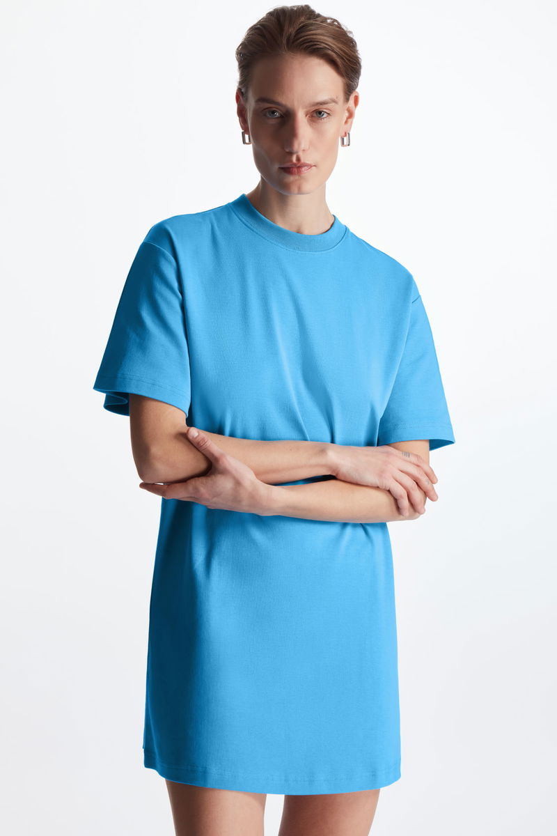 cos flared mini t-shirt dress Boden Women's Ivy Placket Linen Midi Dress in Red main image 0