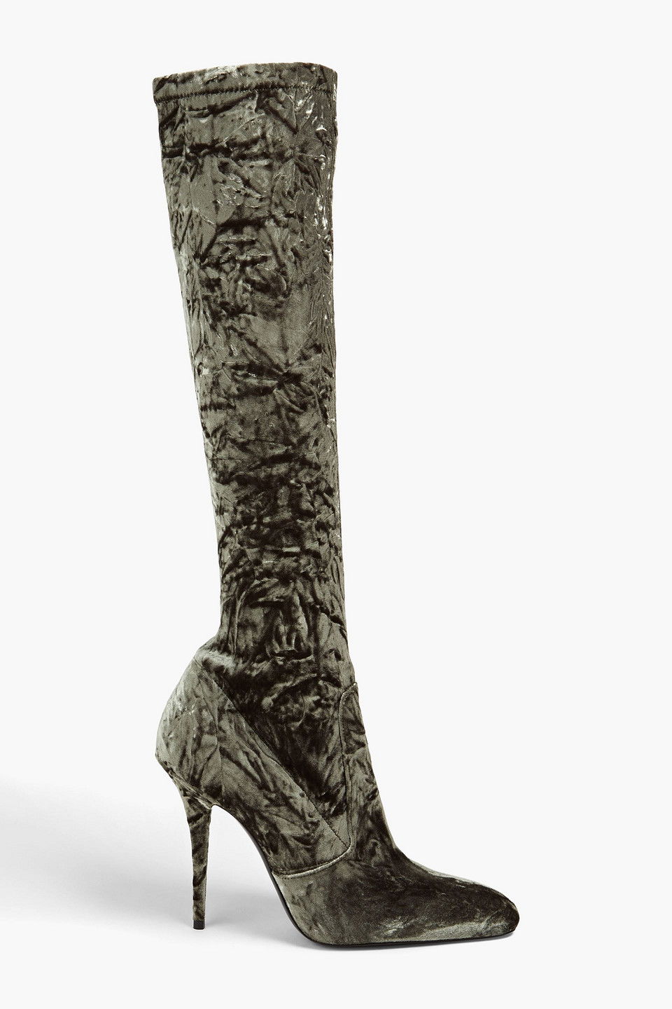 crushed velvet boots