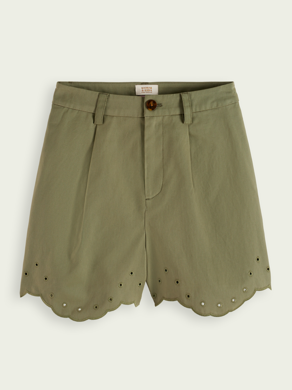 Scotch and Soda Tencel Shorts in Garden Green main image 1
