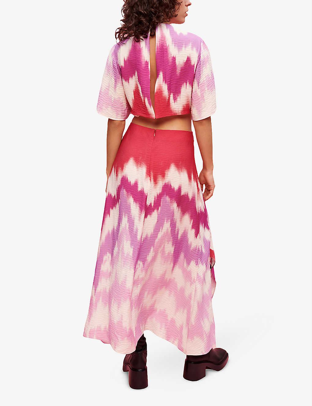 MAJE Ritiela Tie-Dye Print Woven Maxi Dress