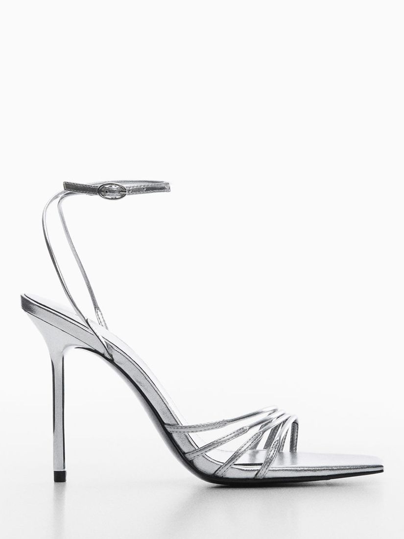 MANGO Hilda High Heel Sandals in Silver | Endource