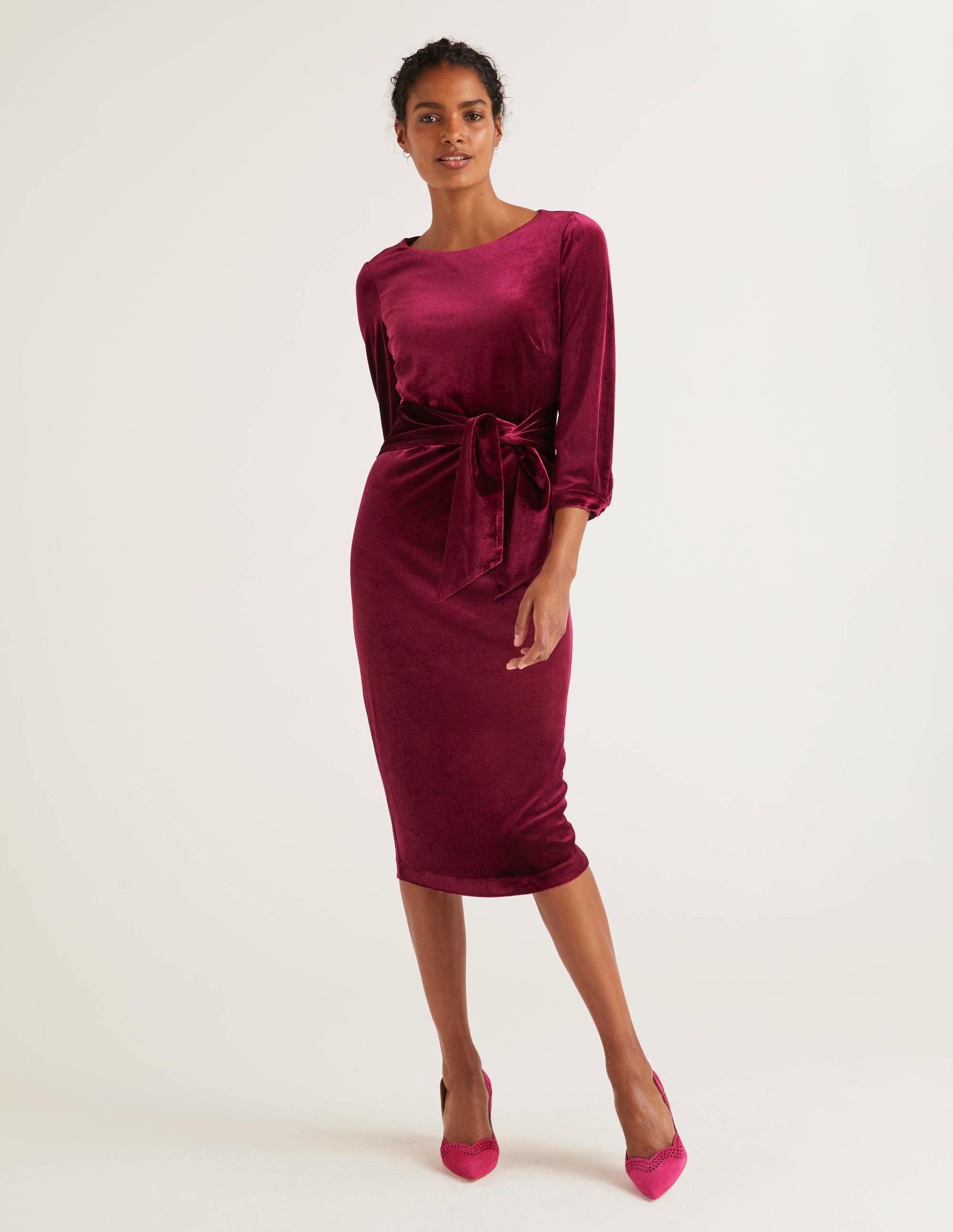 boden velvet dress Women's Abigail Long Sleeve Dress, Size 4 Luxurious and cosy Cassie Velvet Tea Dress -