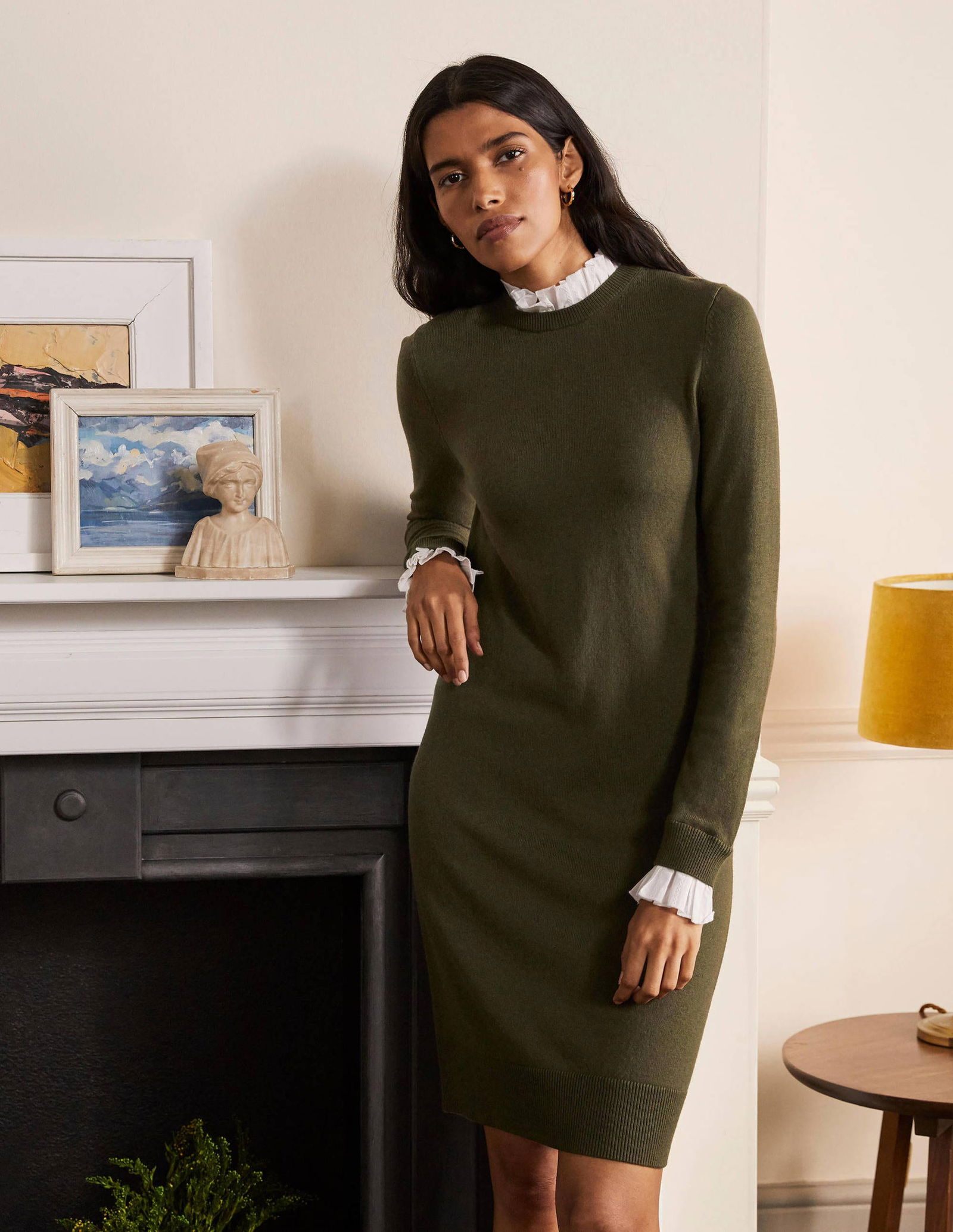 boden beatrice knitted dress Cap Sleeve Knitted Dress-Warm Ivory main image 0