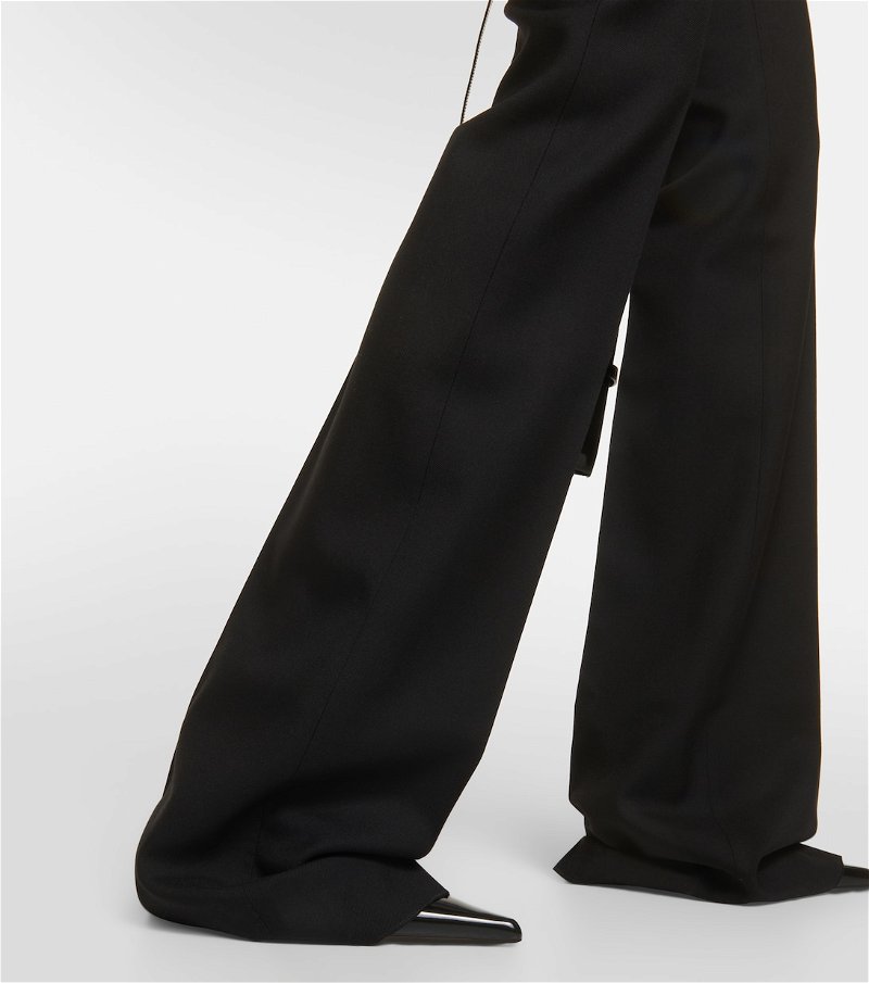 High-rise wool tuxedo pants in black - Saint Laurent
