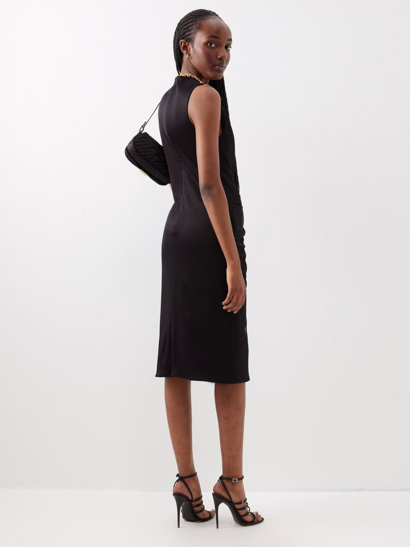 Buy Versace Black Medusa Opaque Midi Dress in Jersey for Women in UAE