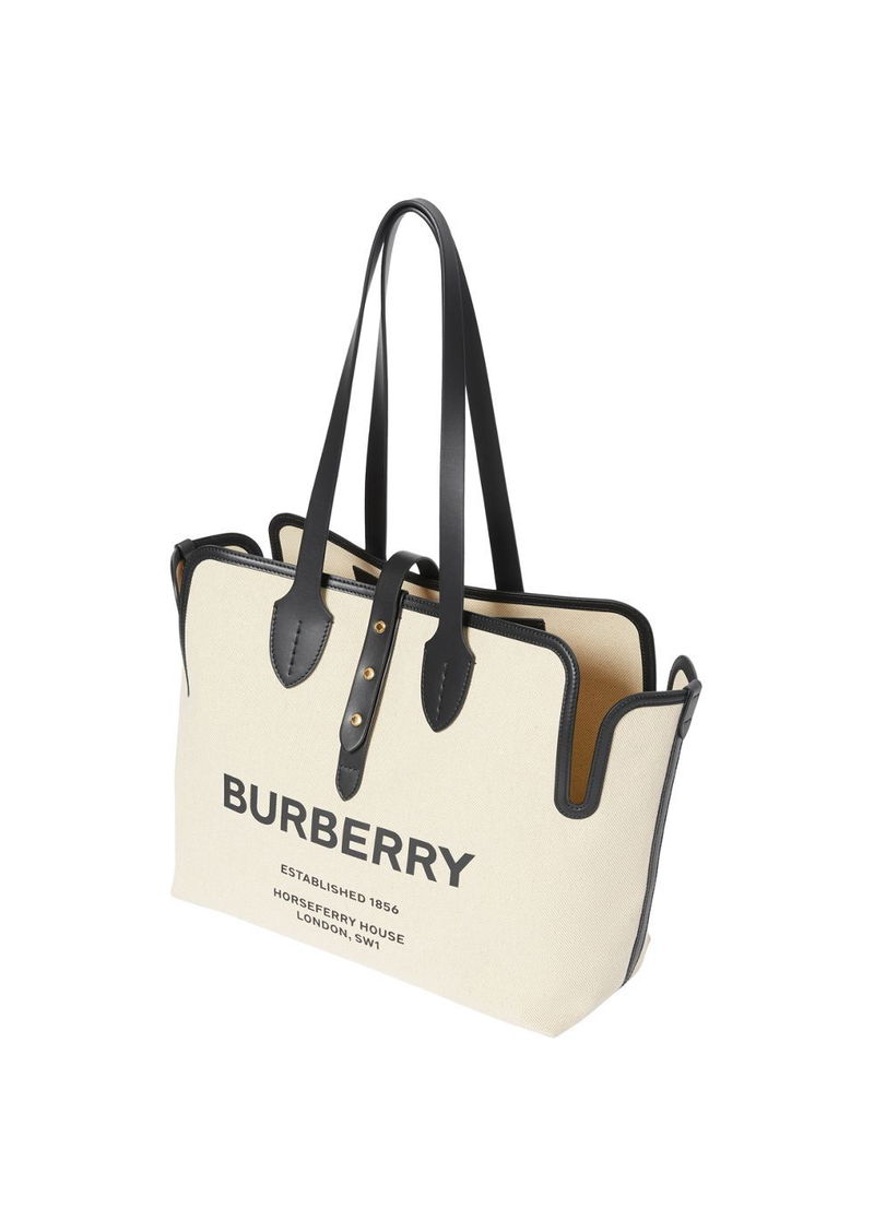 Burberry The Large Soft Cotton Canvas Belt Bag in White