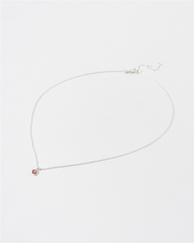 Auden Strawberry Quartz Silver Pendant Necklace