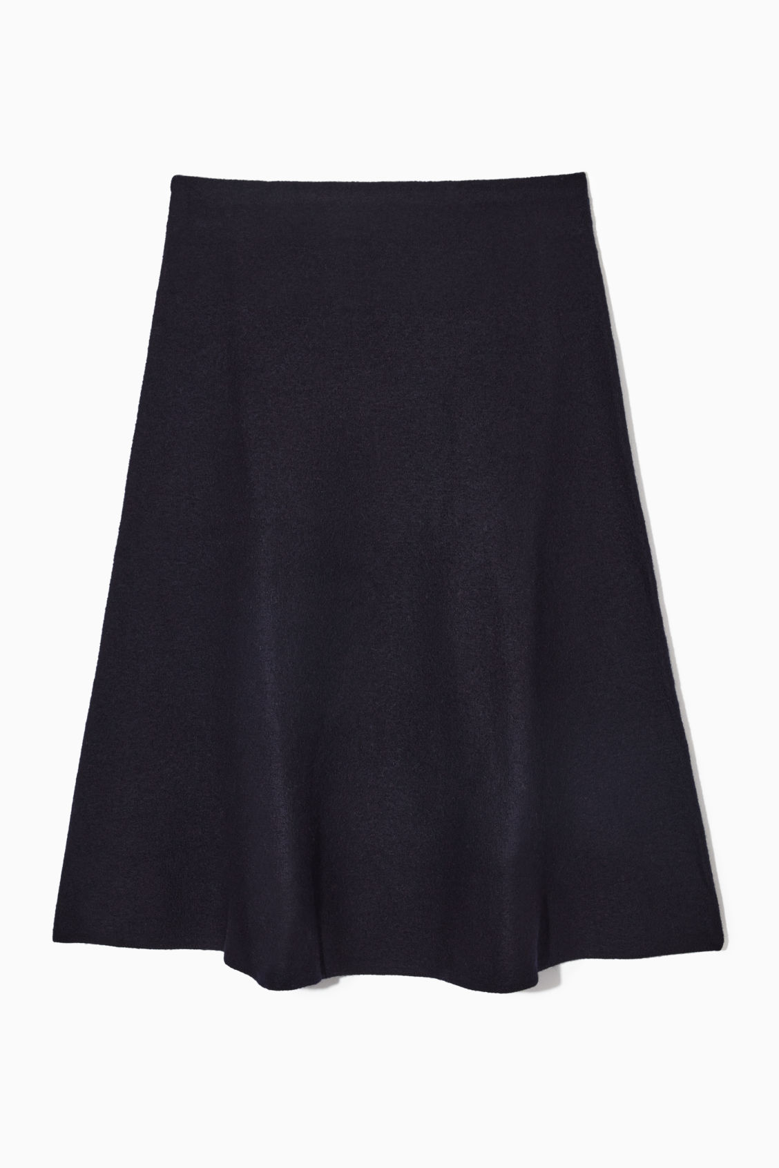 COS Flared Merino Wool Midi Skirt in DARK NAVY | Endource