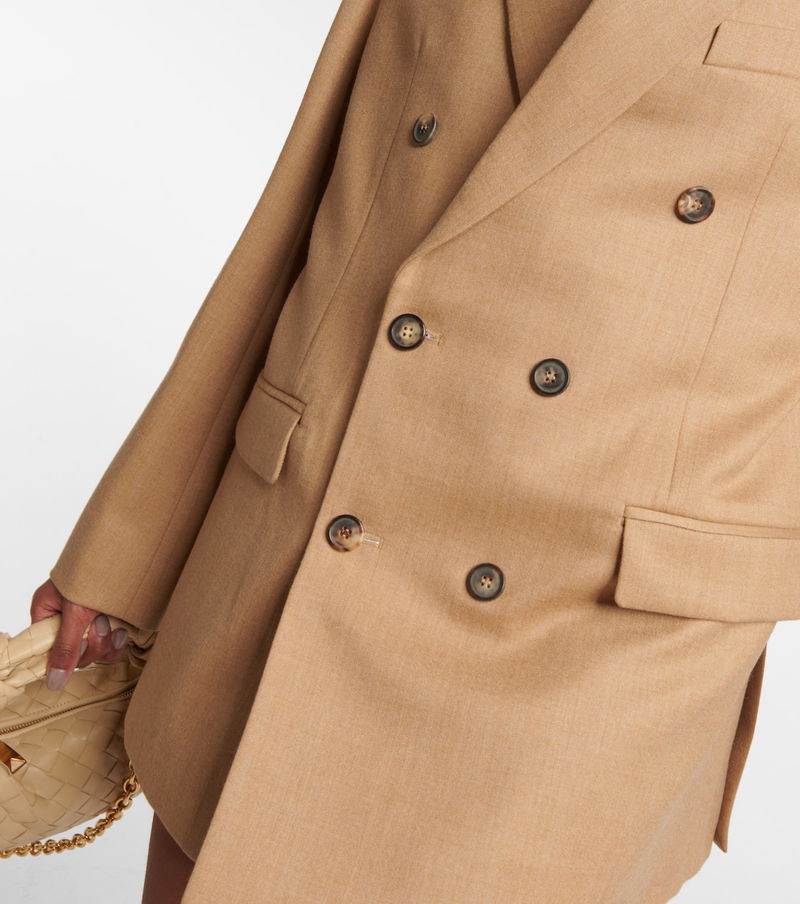 Double-Breasted Wool Flannel Blazer endource