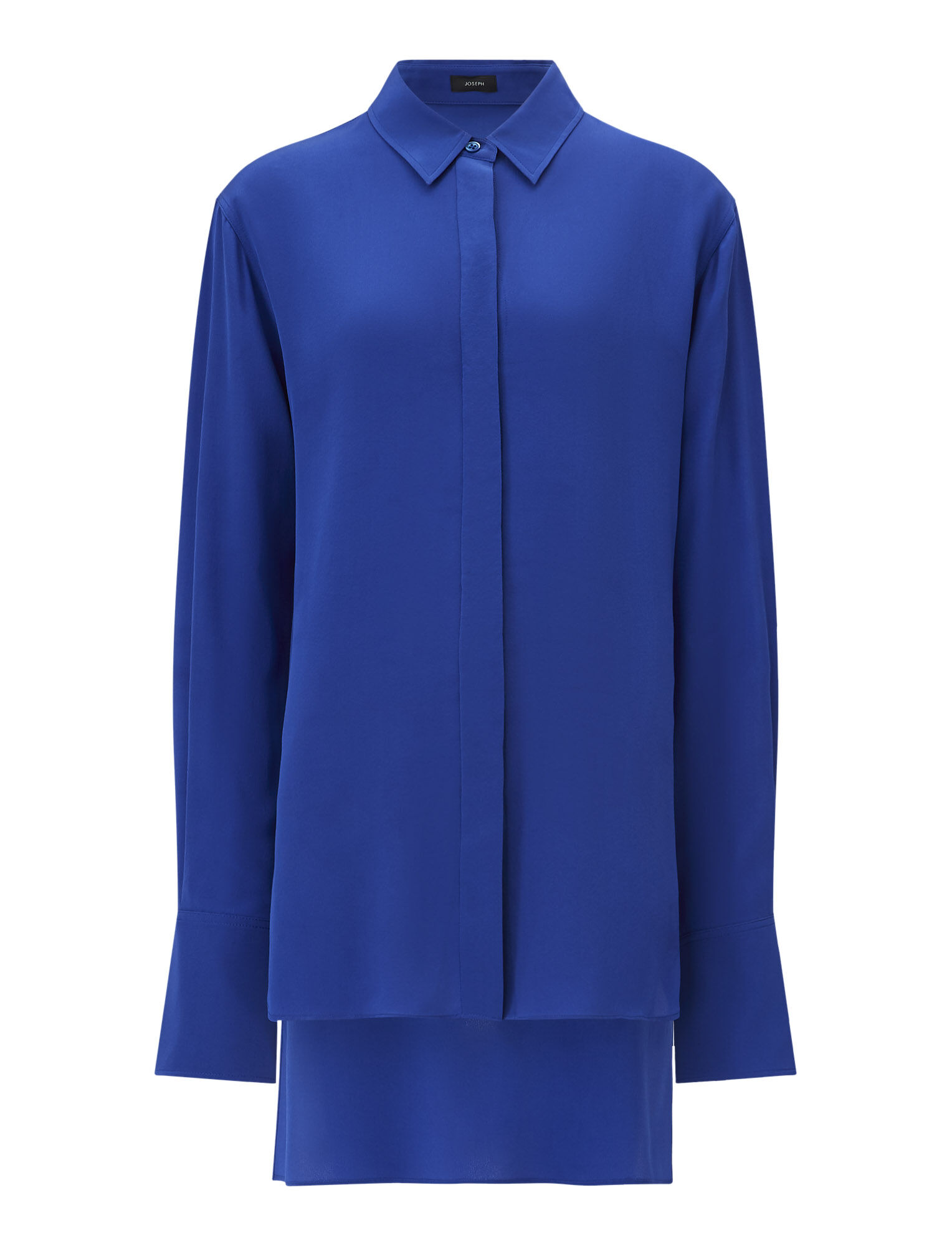 JOSEPH Oldfield Crepe De Chine Blouse in KLEIN | Endource