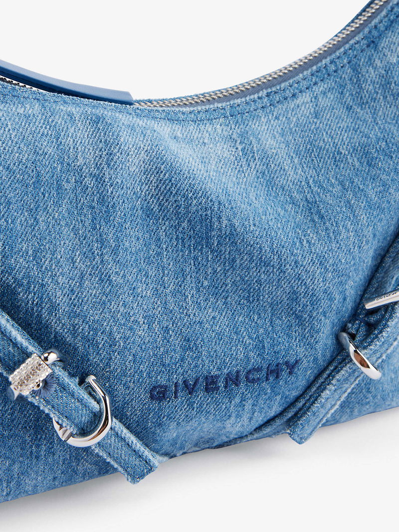 Voyou Mini denim shoulder bag in blue - Givenchy