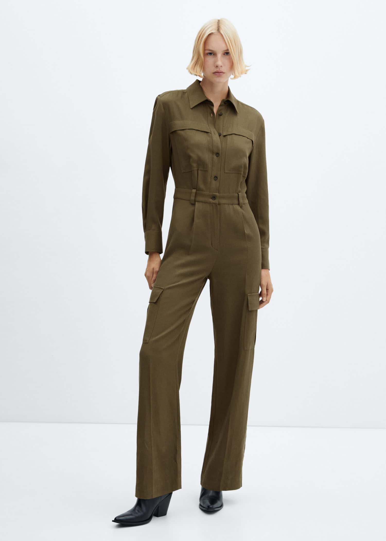 MANGO Cotton Pockets Jumpsuit | endource
