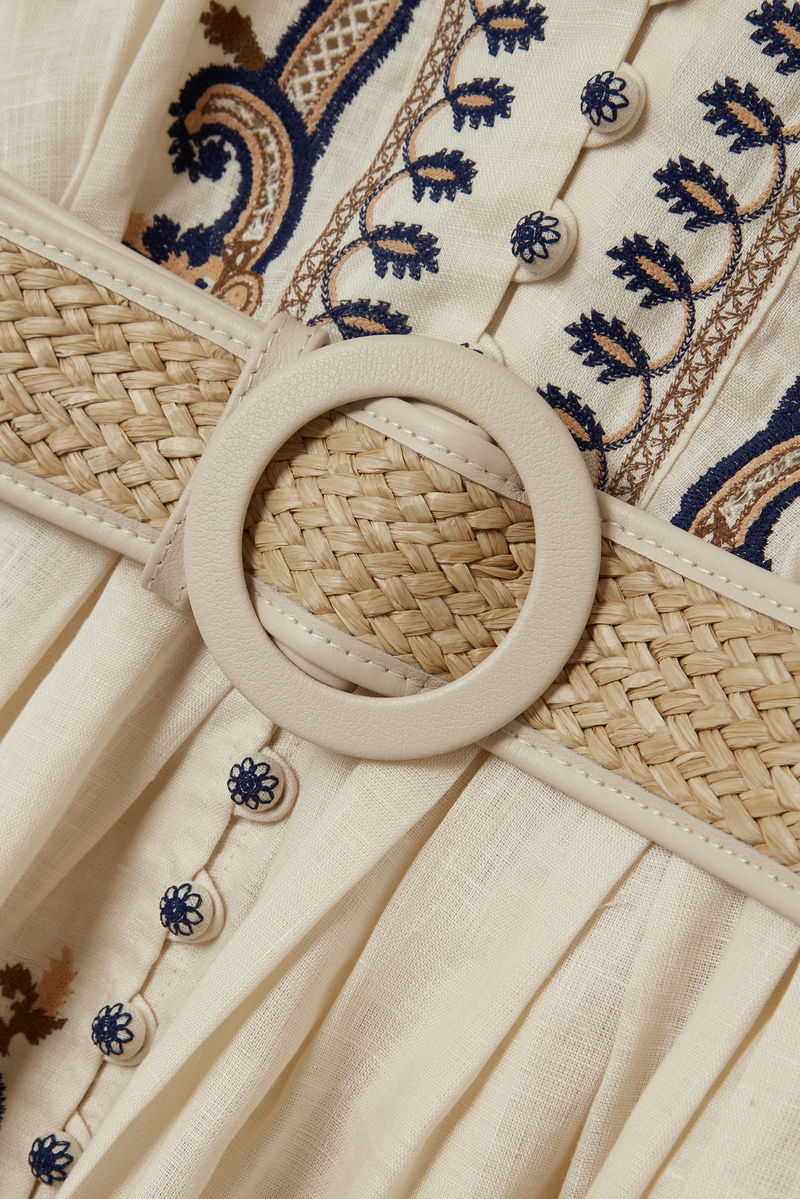 sachin and babi light blue dress Indian Summer Story - Beige Embroidery Maxi Dress