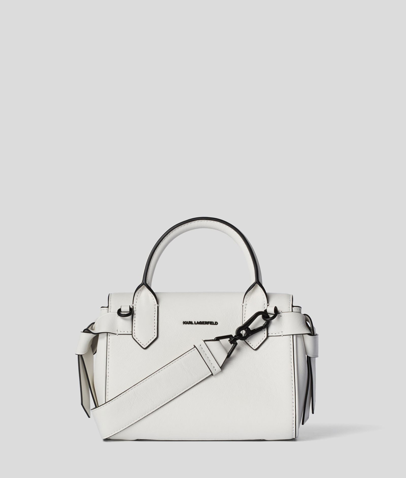 KARL LAGERFELD K/Ikon Mini Art Deco Top Handle Bag in Black Endource