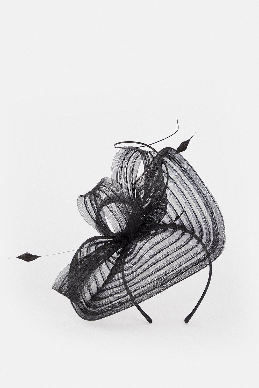 KAREN MILLEN Asymmetric Feather Detail Fascinator Endource