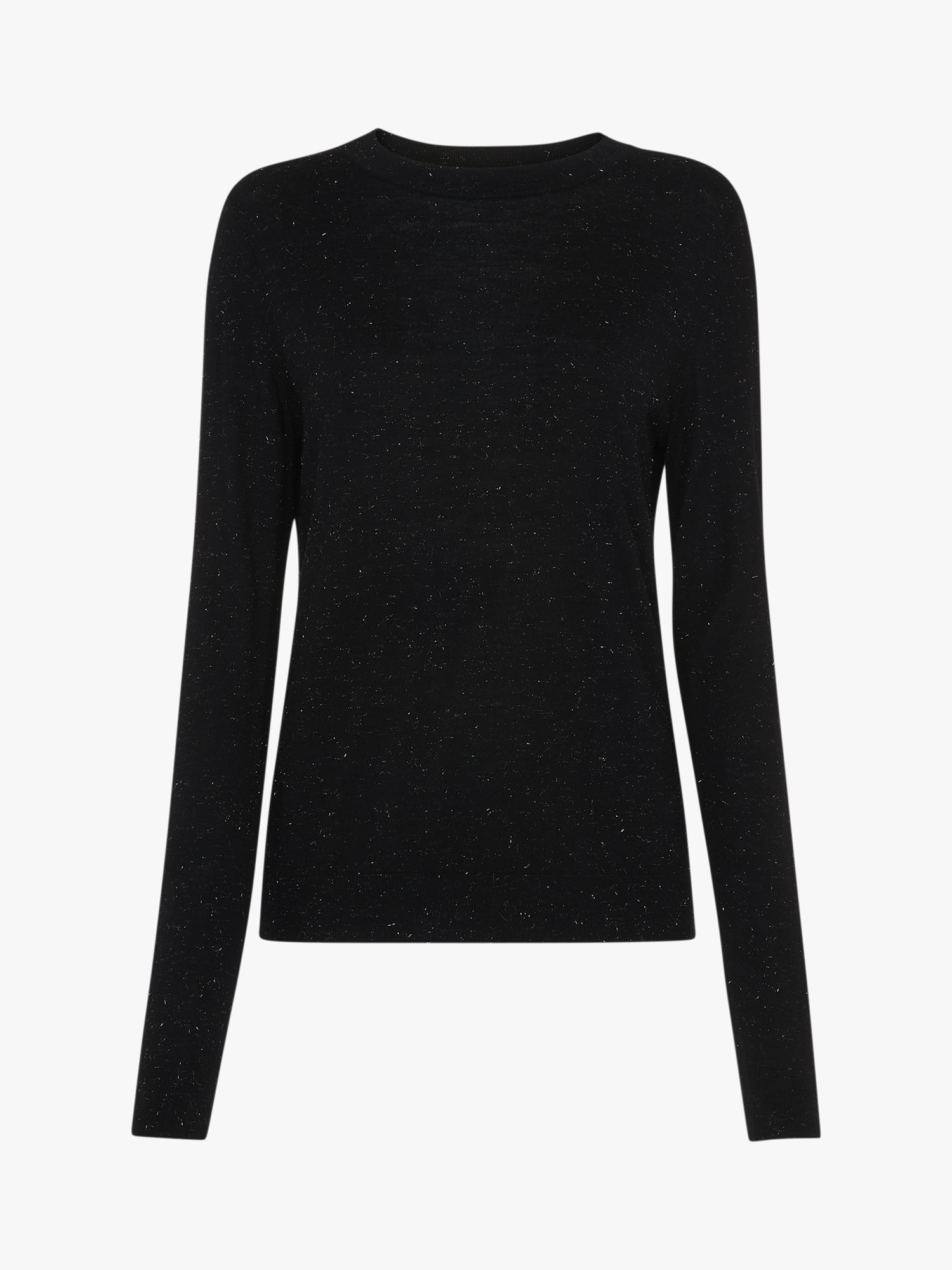 WHISTLES Annie Sparkle Crew Neck Jumper in Black | Endource