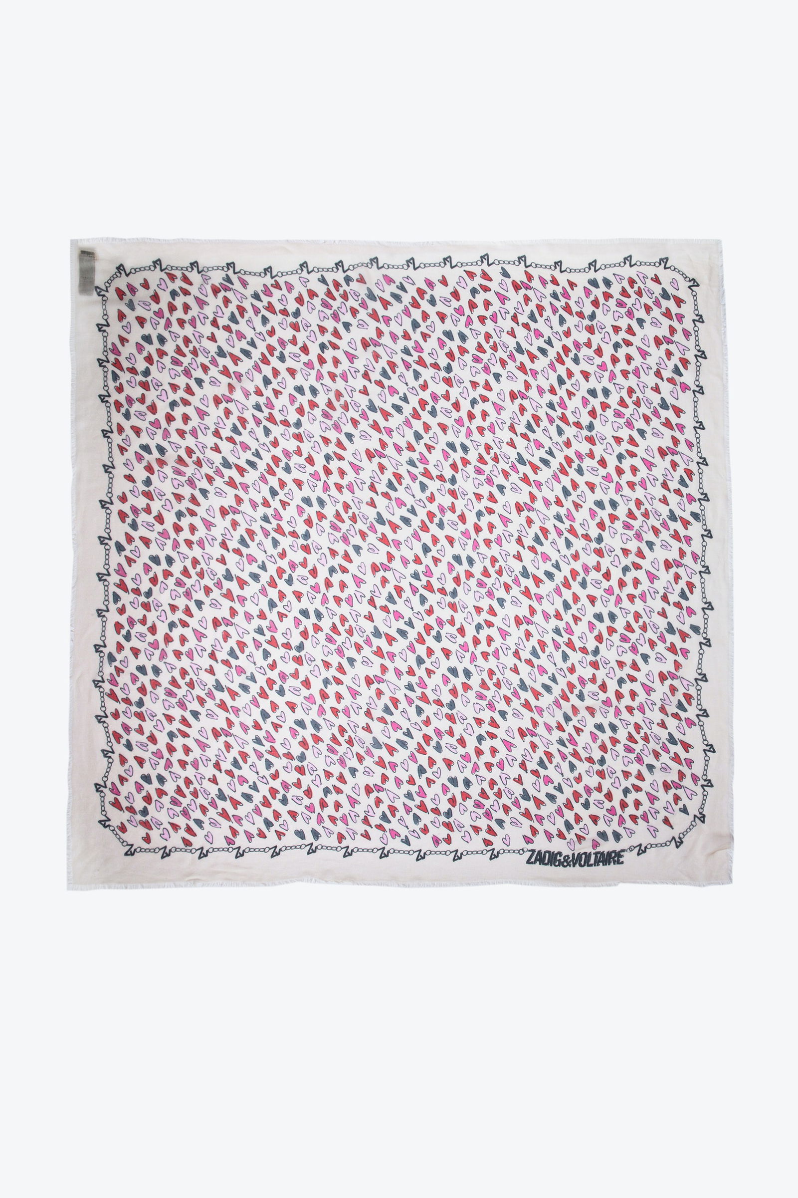 Zadig & Voltaire Kerry Hearts Scarf in MARINE