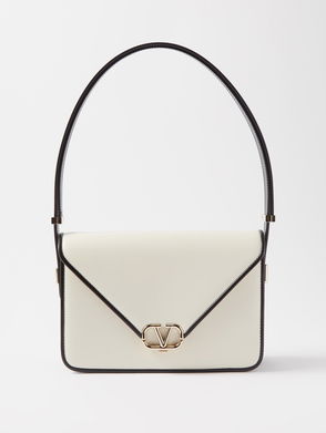 Valentino V-Logo Chain Leather Shoulder Bag - Stephzluxury