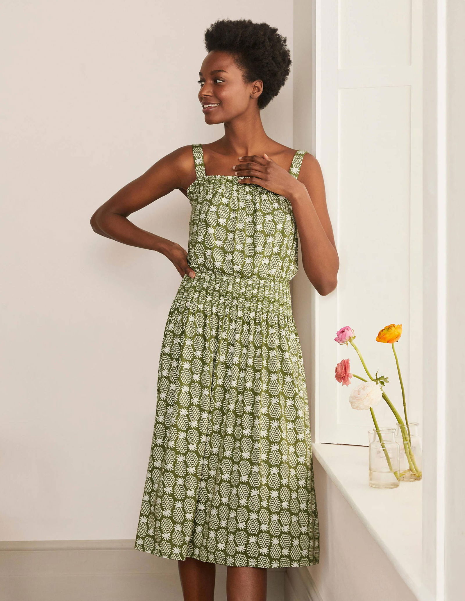 boden smocked detail jersey dress 40% off Rosamund tag::WINTERSALE25