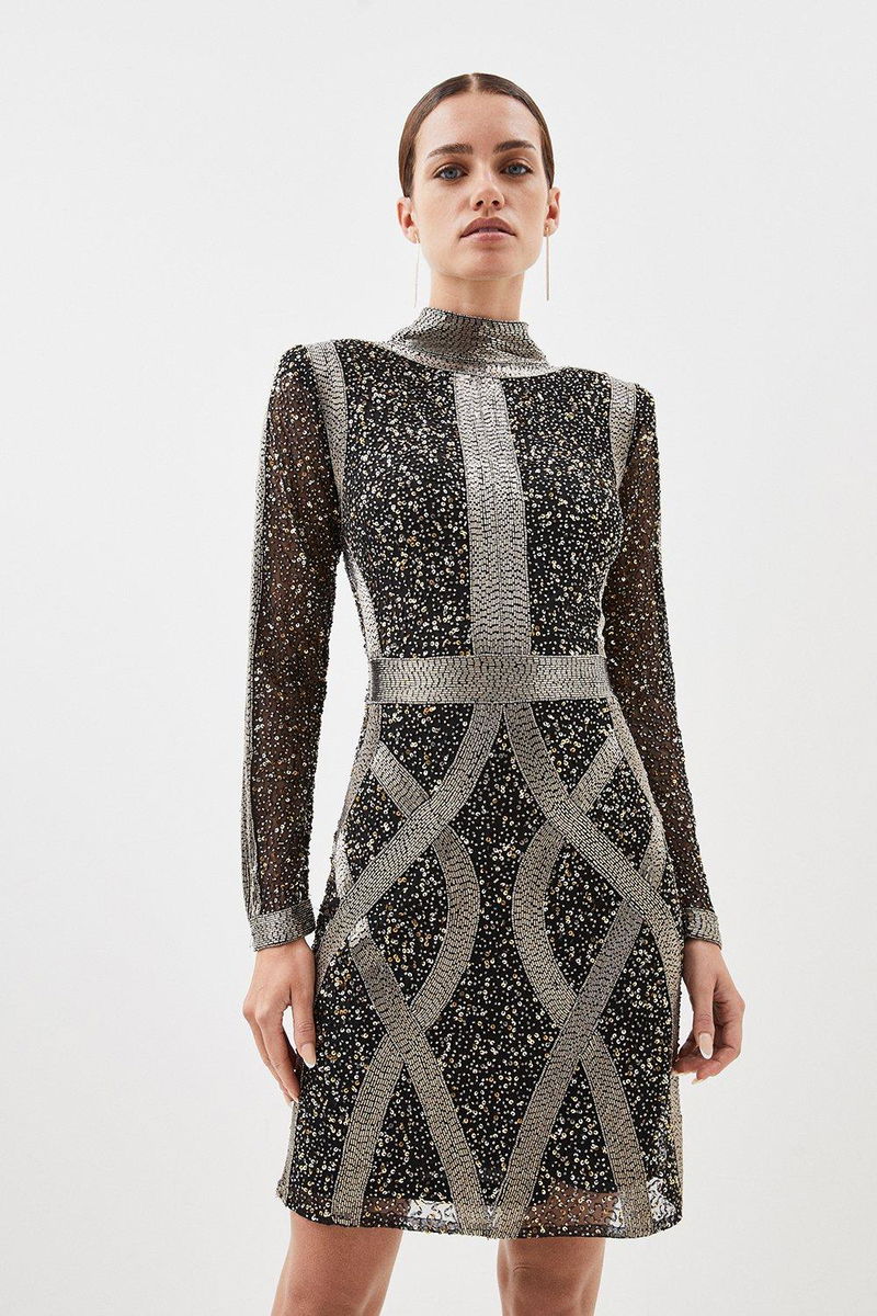 embellished beaded mini dress Diamond for Eden