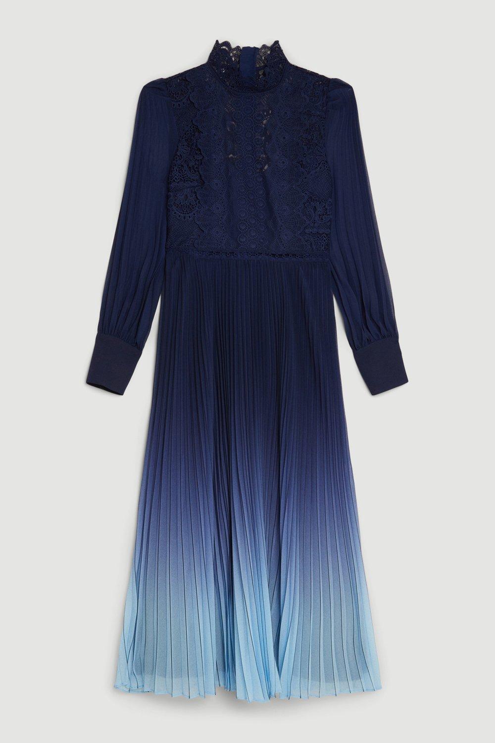 KAREN MILLEN Tall Ombre Guipure Lace Maxi Dress | endource