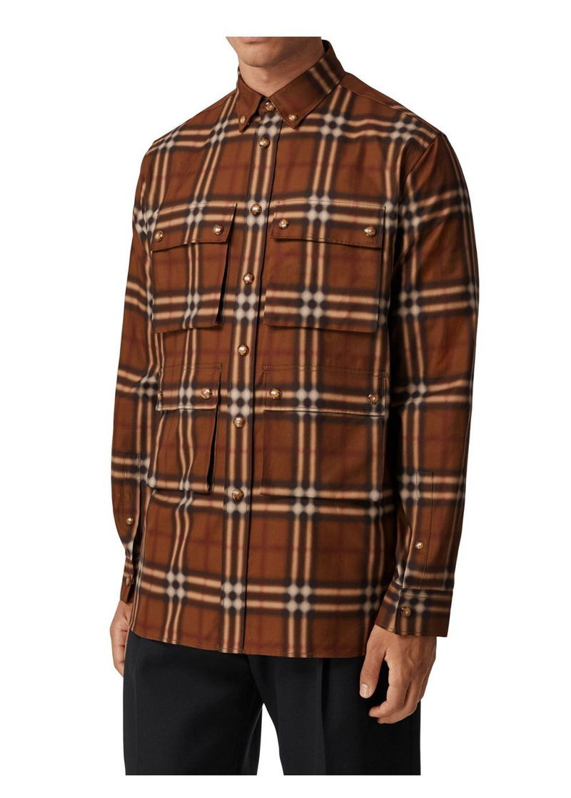 burberry check cotton flannel shirt