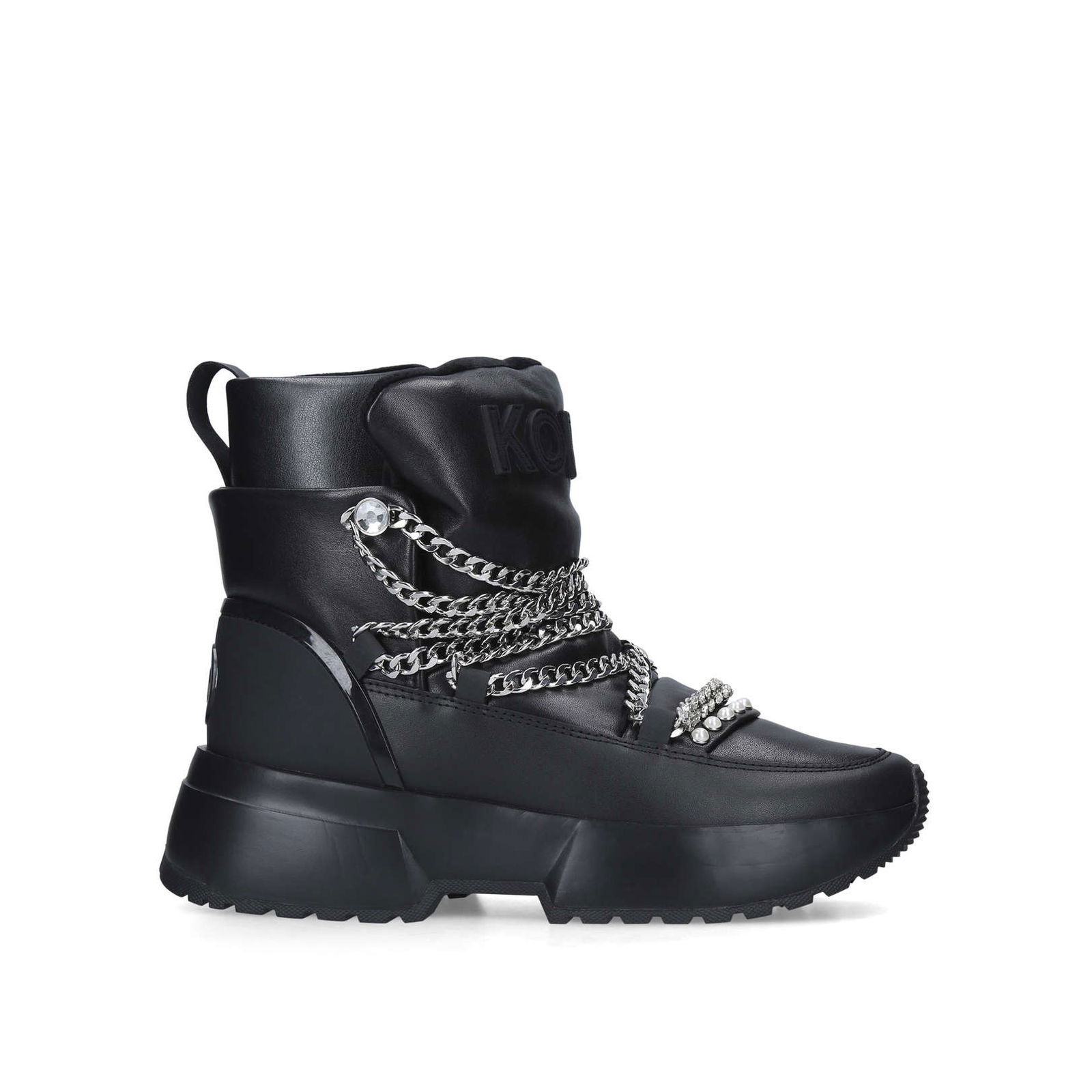 Ladies Boots Cassia Metallic Nylon And Leather Boot Michael Kors