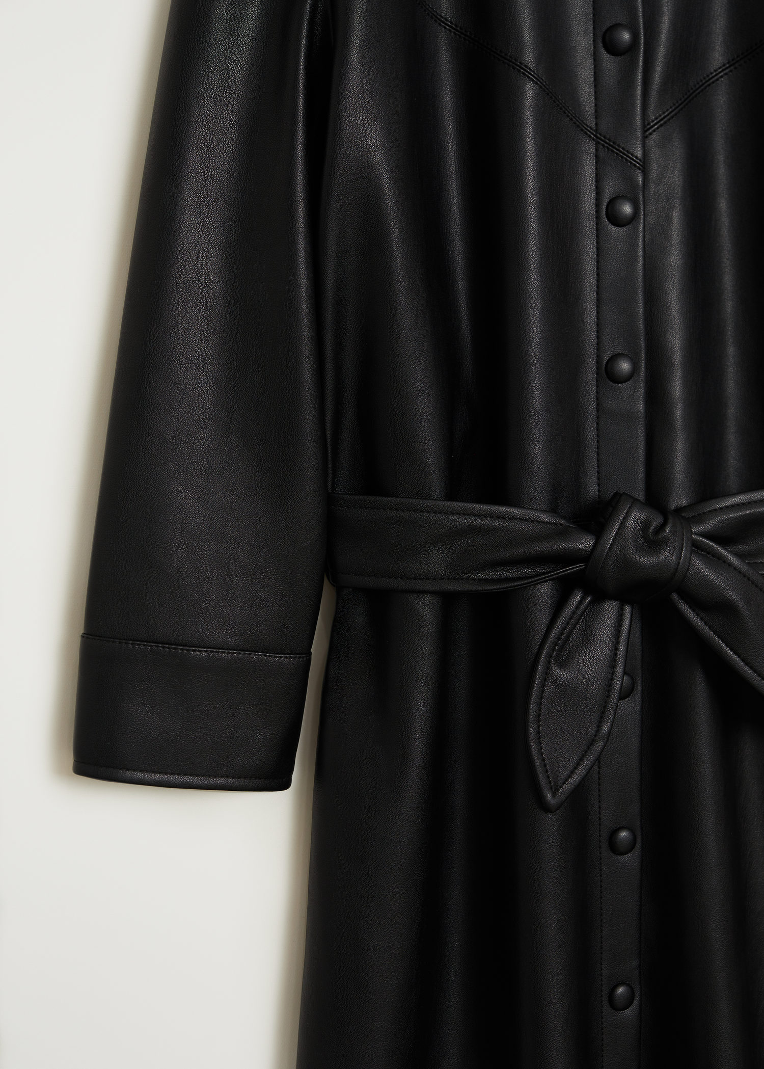 MANGO Faux-Leather Shirt Dress | endource