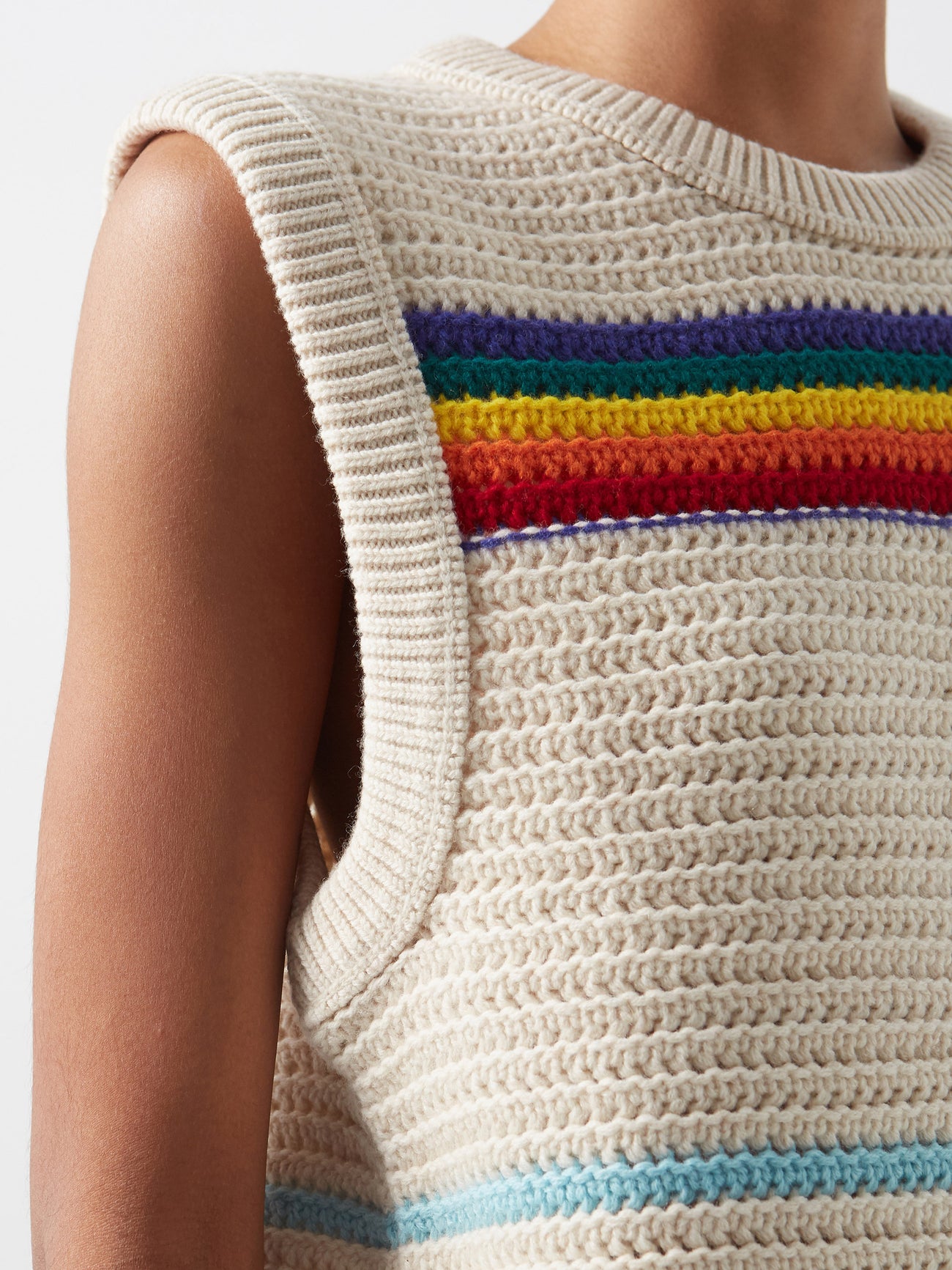 ACNE STUDIOS Kavram Rainbow-Stripe Wool Sweater Vest | endource