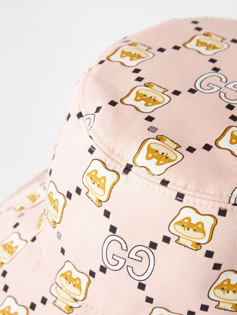 Gucci Kawaii Printed Bucket Hat Shiba Inu Banana XS Cotton Mint Green White X GUCCI Gucci x Pikarar - Kawaii And GG-Print Twill Bucket Hat  main image 2
